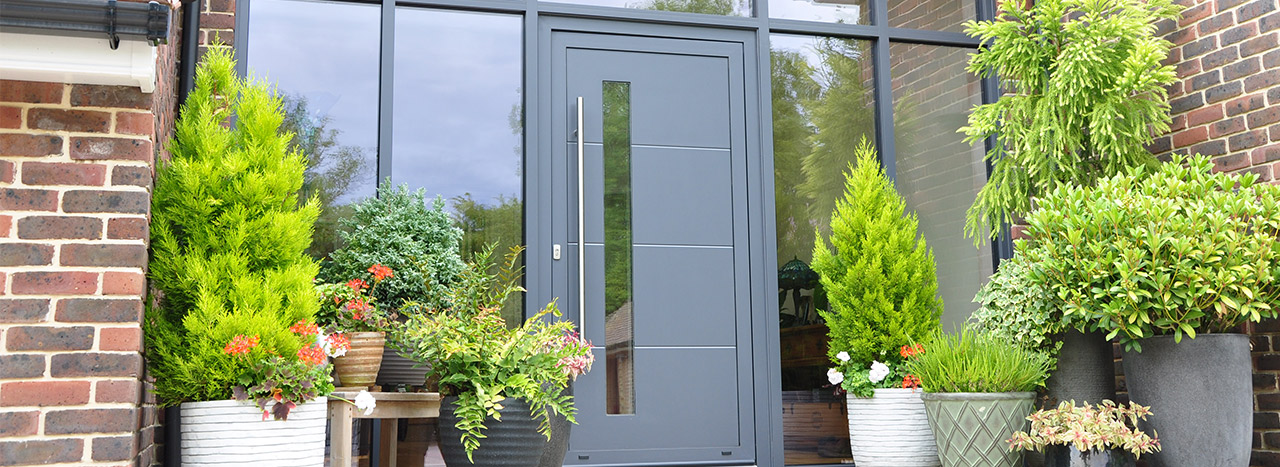 Modern Aluminium Entrance Door - Rococo