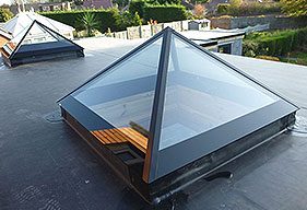 Exterior view of lantern roof