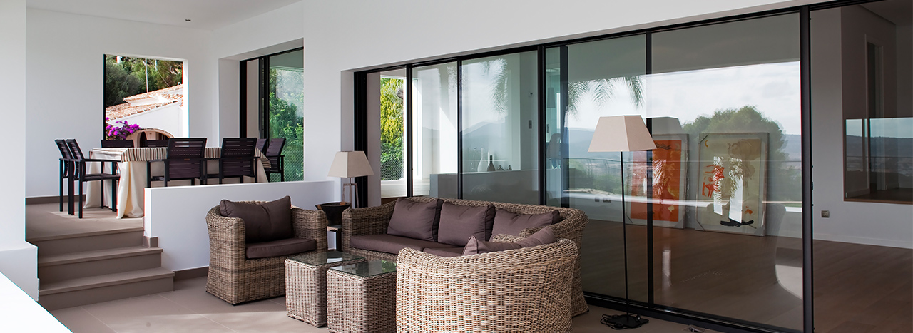 Slimline Aluminium Sliding Door - Rococo